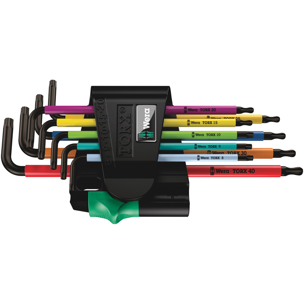 Jeu de clés mâles coudées BO Multicolour, BlackLaser 967/9 TORX BO 1 WERA - 05024335001