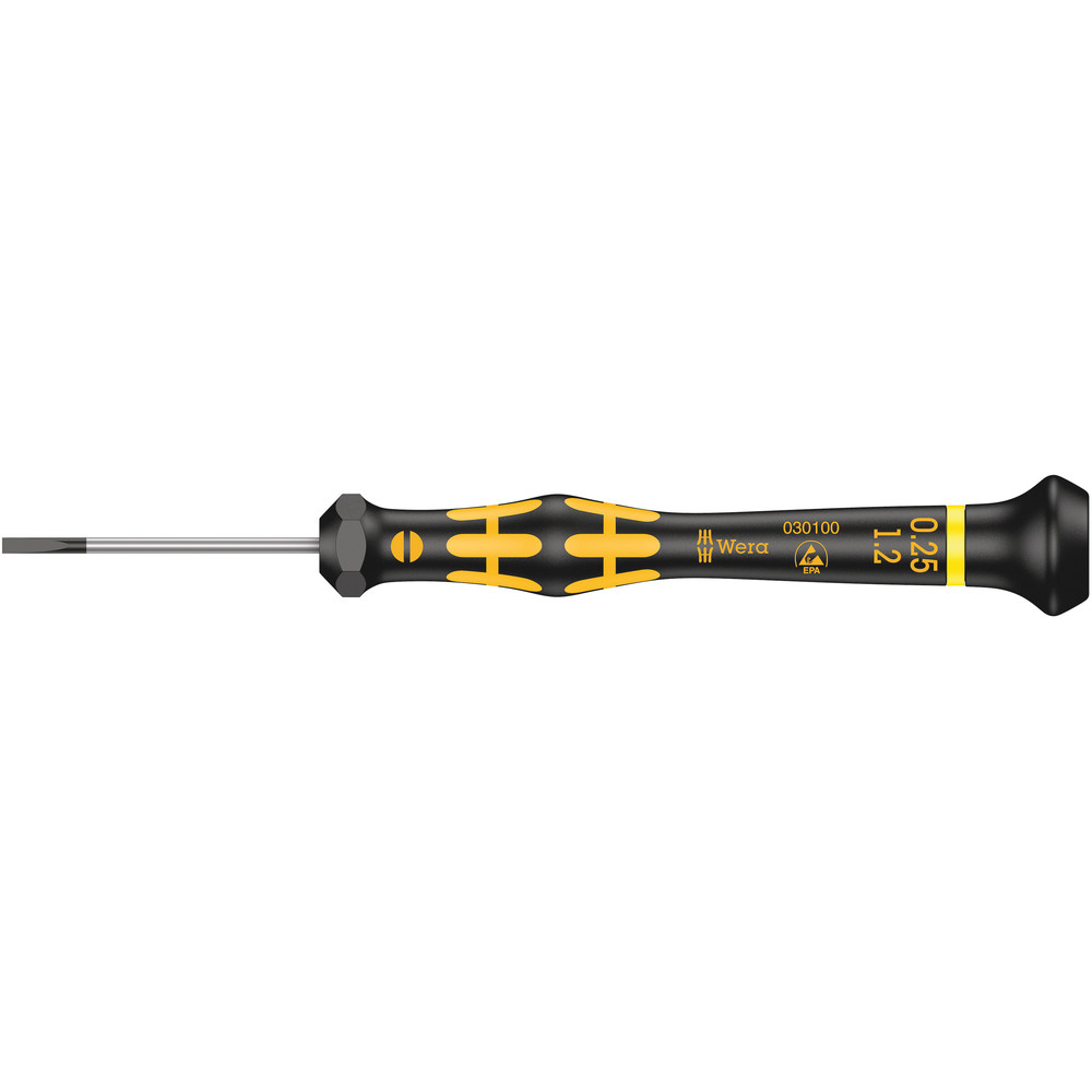 Tournevis Kraftform Micro pour vis à fente 1578 A ESD Micro 0,25 x 1,2 x 40 mm WERA - 05030100001