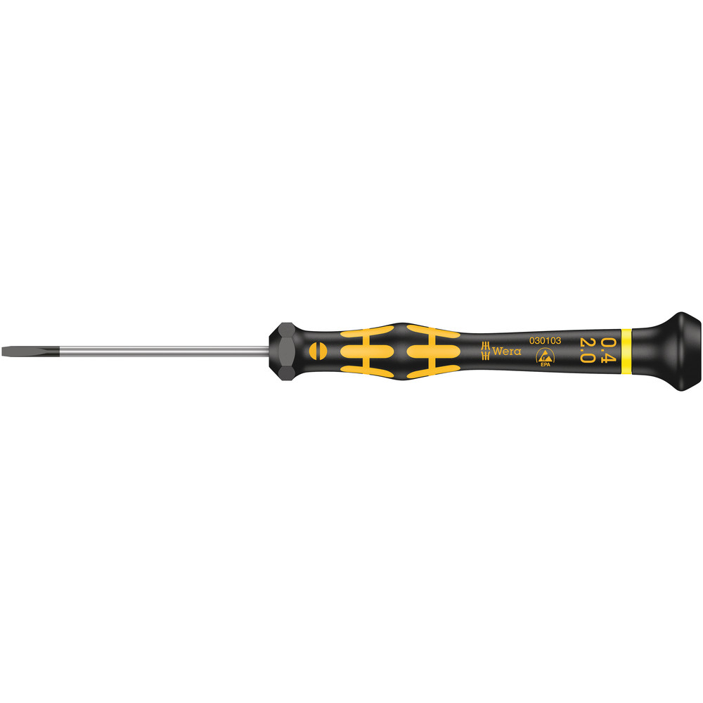 Tournevis Kraftform Micro pour vis à fente 1578 A ESD Micro 0,40 x 2,0 x 60 mm WERA - 05030103001