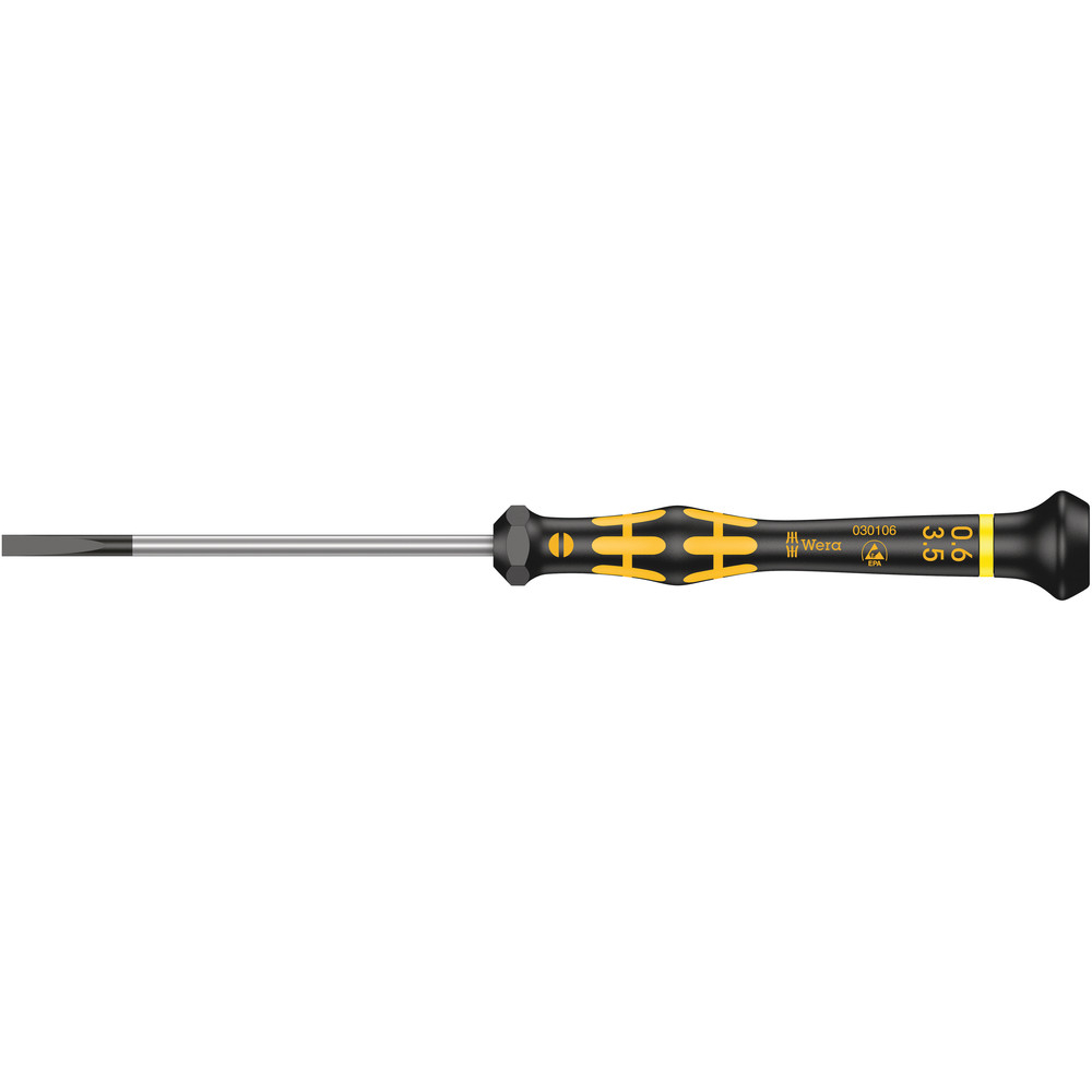 Tournevis Kraftform Micro pour vis à fente 1578 A ESD Micro 0,60 x 3,5 x 80 mm WERA - 05030106001