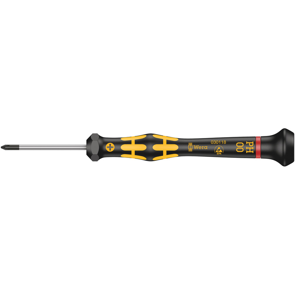 Tournevis Kraftform Micro pour vis cruciformes PH 1550 ESD Micro PH 00 x 40 mm WERA - 05030118001