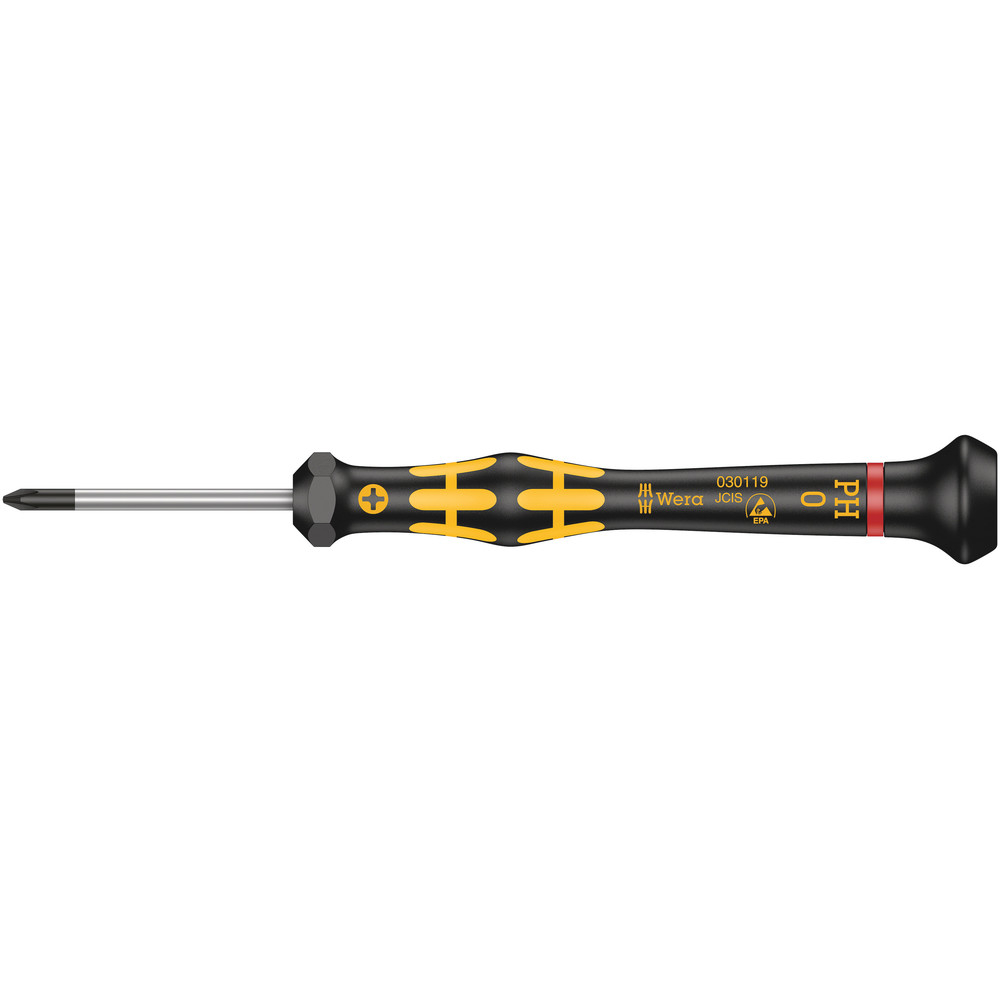Tournevis Kraftform Micro pour vis cruciformes PH 1550 ESD Micro PH 0 x 40 mm WERA - 05030119001
