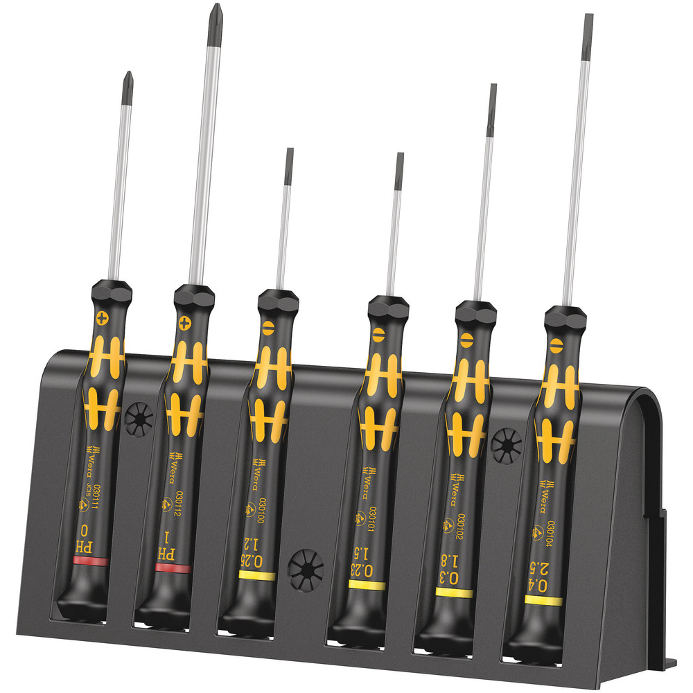 Jeu de tournevis électronicien + Rack 1578 A/6 ESD WERA - 05030170001