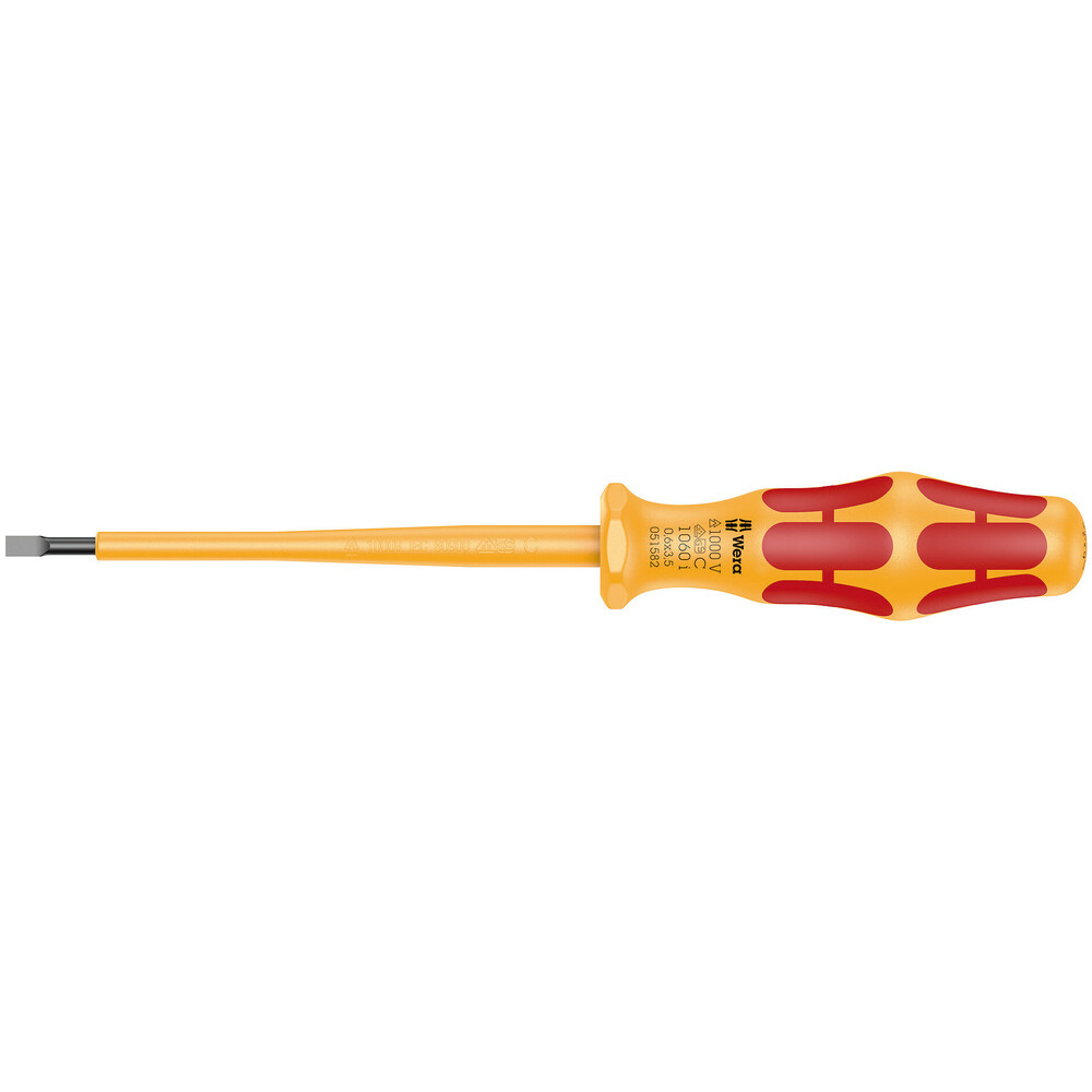 VDE Tournevis isolé pour vis à fente 1060 i 0,6 x 3,5 x 100 mm Wera - 05051582001