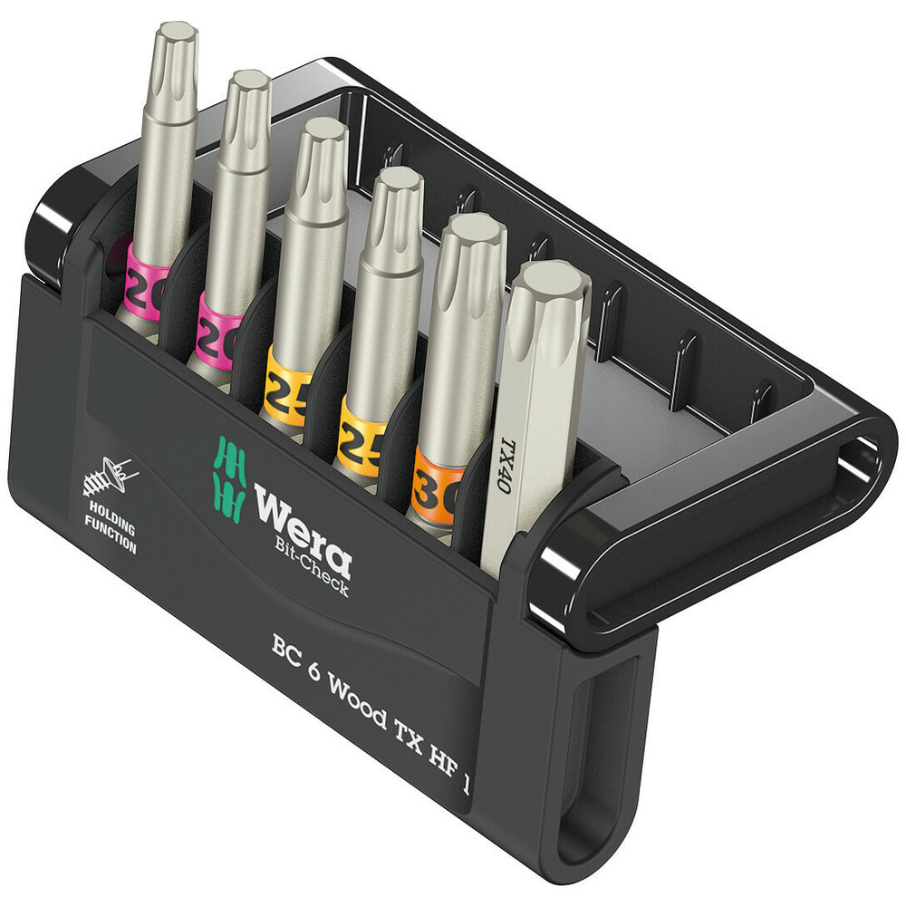 Jeu d'embouts Bit-Check 6 Wood TORX HF 1 Wera - 05056470001