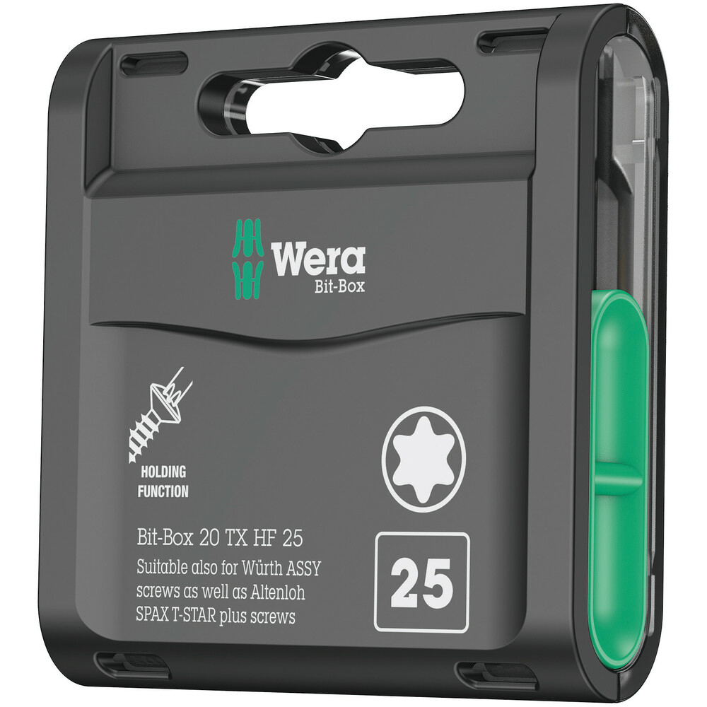 Embouts avec fonction de retenue pour vis TORX Bit-Box 20 TORX 25 HF Wera - 05057778001