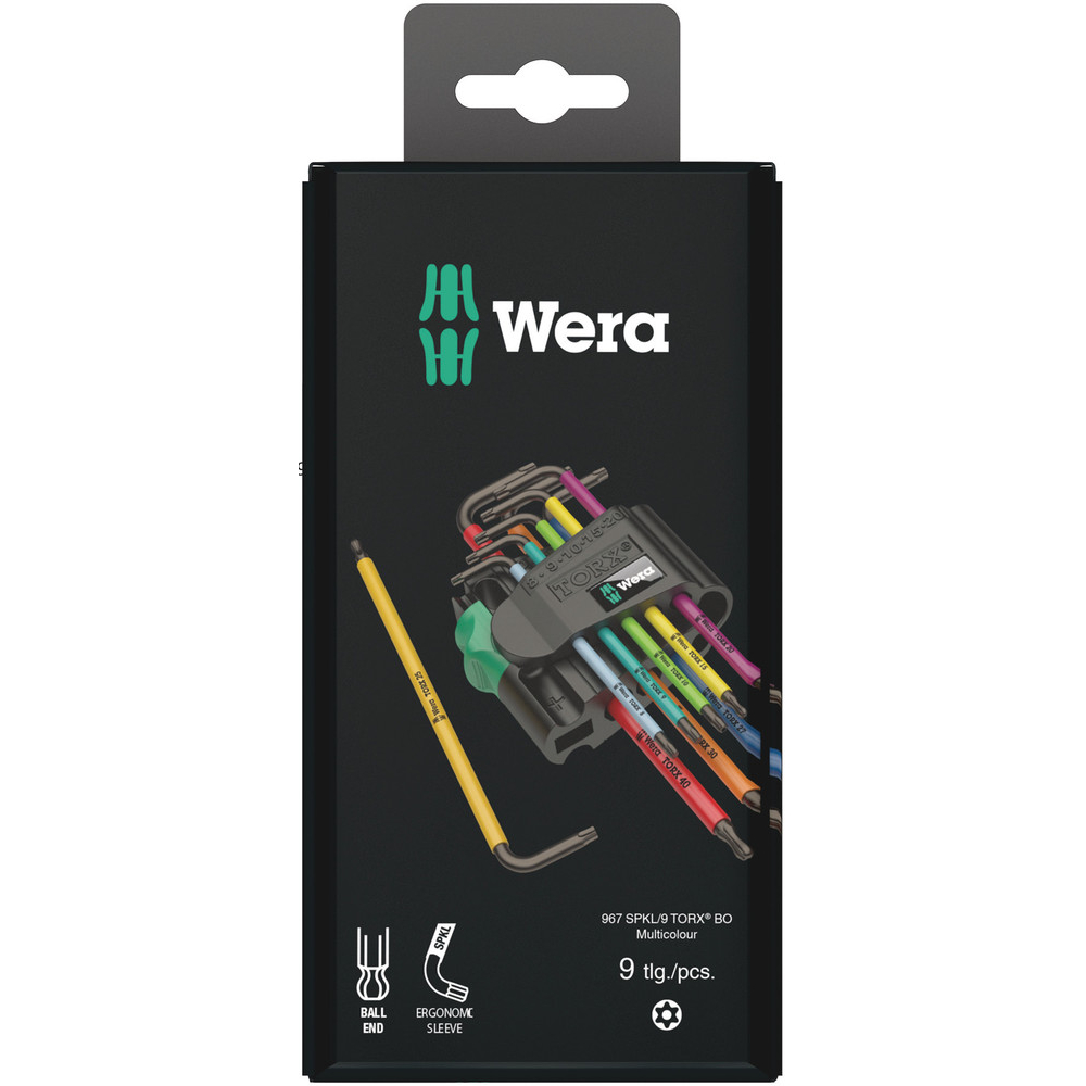 1 SB Jeu de clés mâles coudées BO Multicolour, BlackLaser 967/9 TORX BO 1 WERA - 05073599001