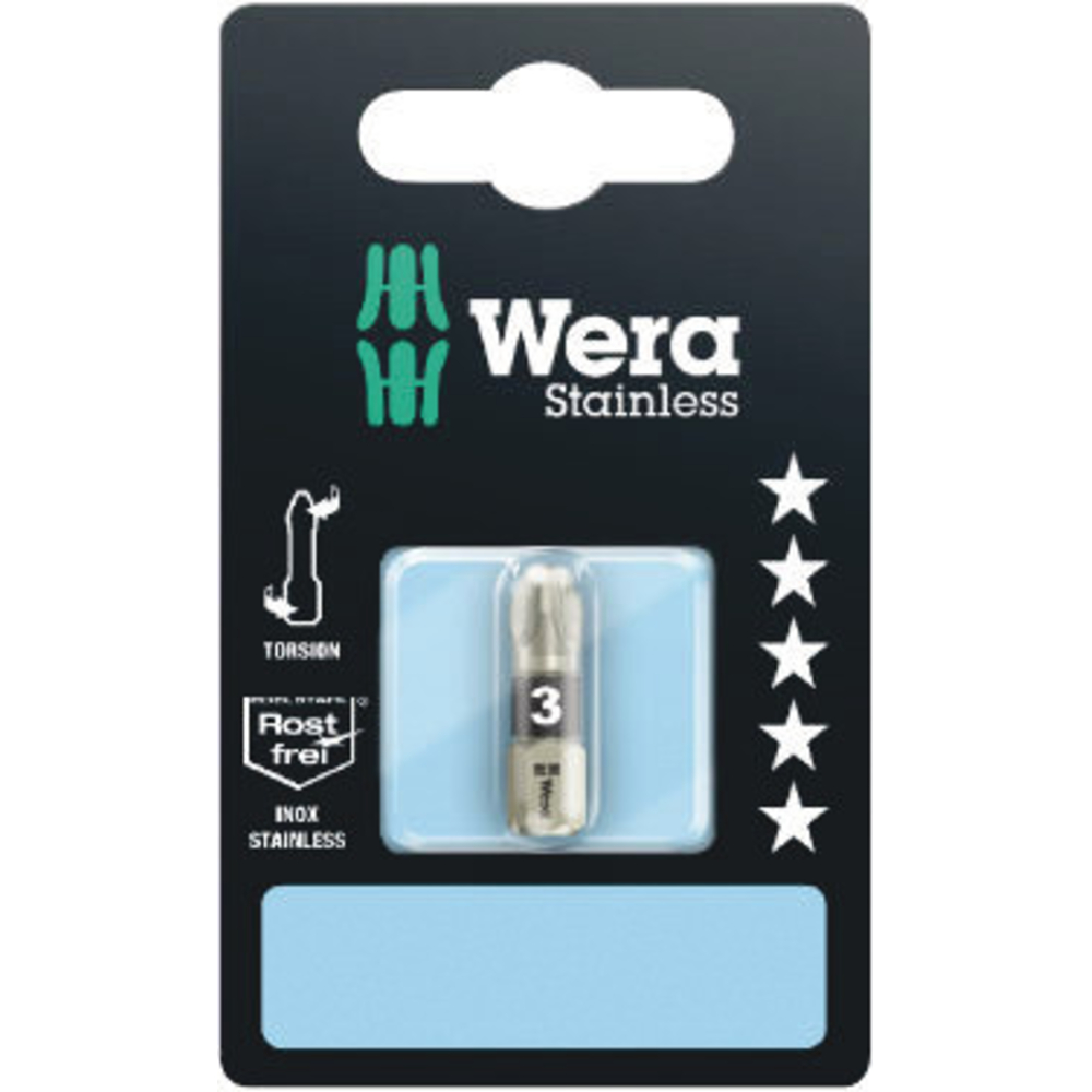 Embouts TS SB, acier inoxydable 3855/1 TS PZ 3 x 25 mm SB WERA - 05073615001