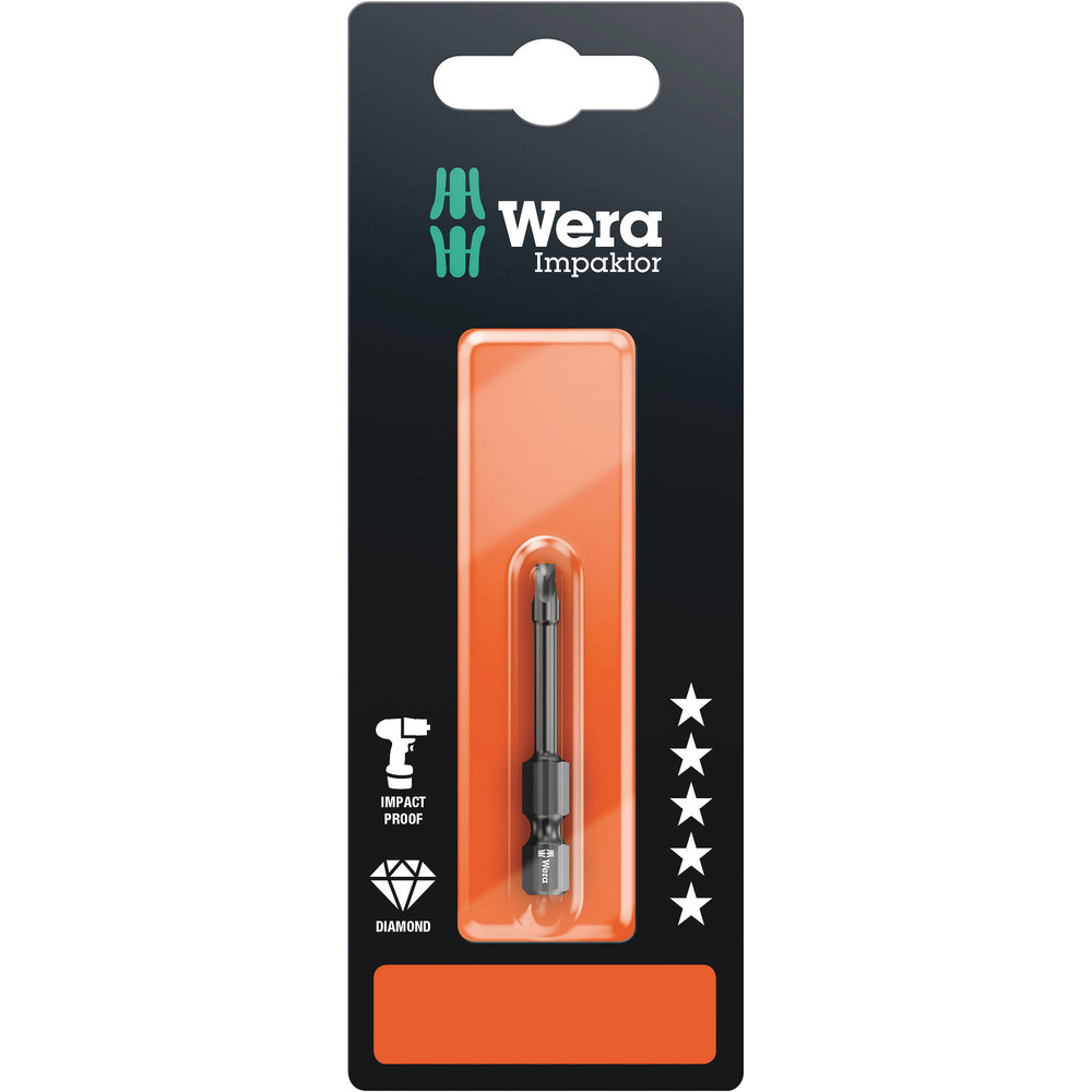 Embouts pour vis à empreinte carrée Impaktor IMP DC SB 868/4 IMP DC # 2 x 50 mm SB WERA - 05073971001