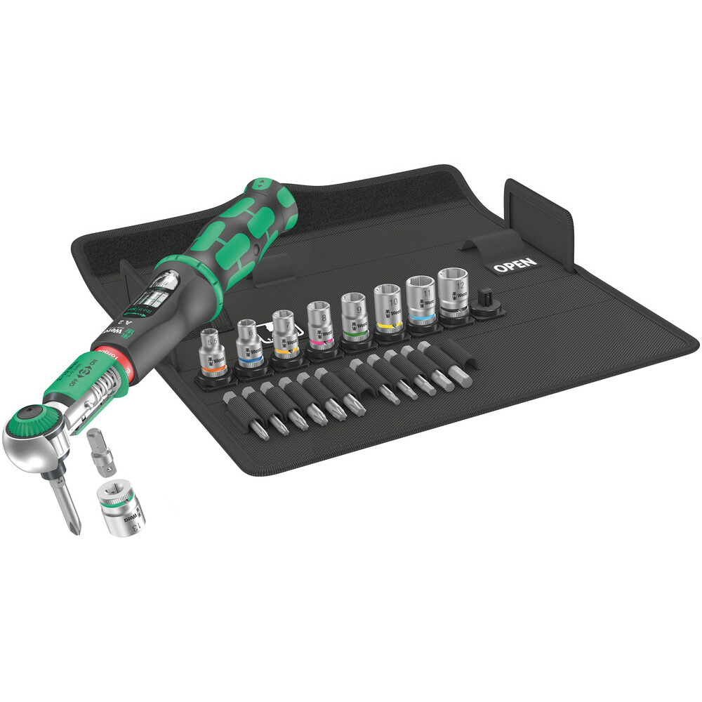 Clé dynamomé. +douilles+housse textile Safe-Torque A 2 Set 1 Wera - 05075832001