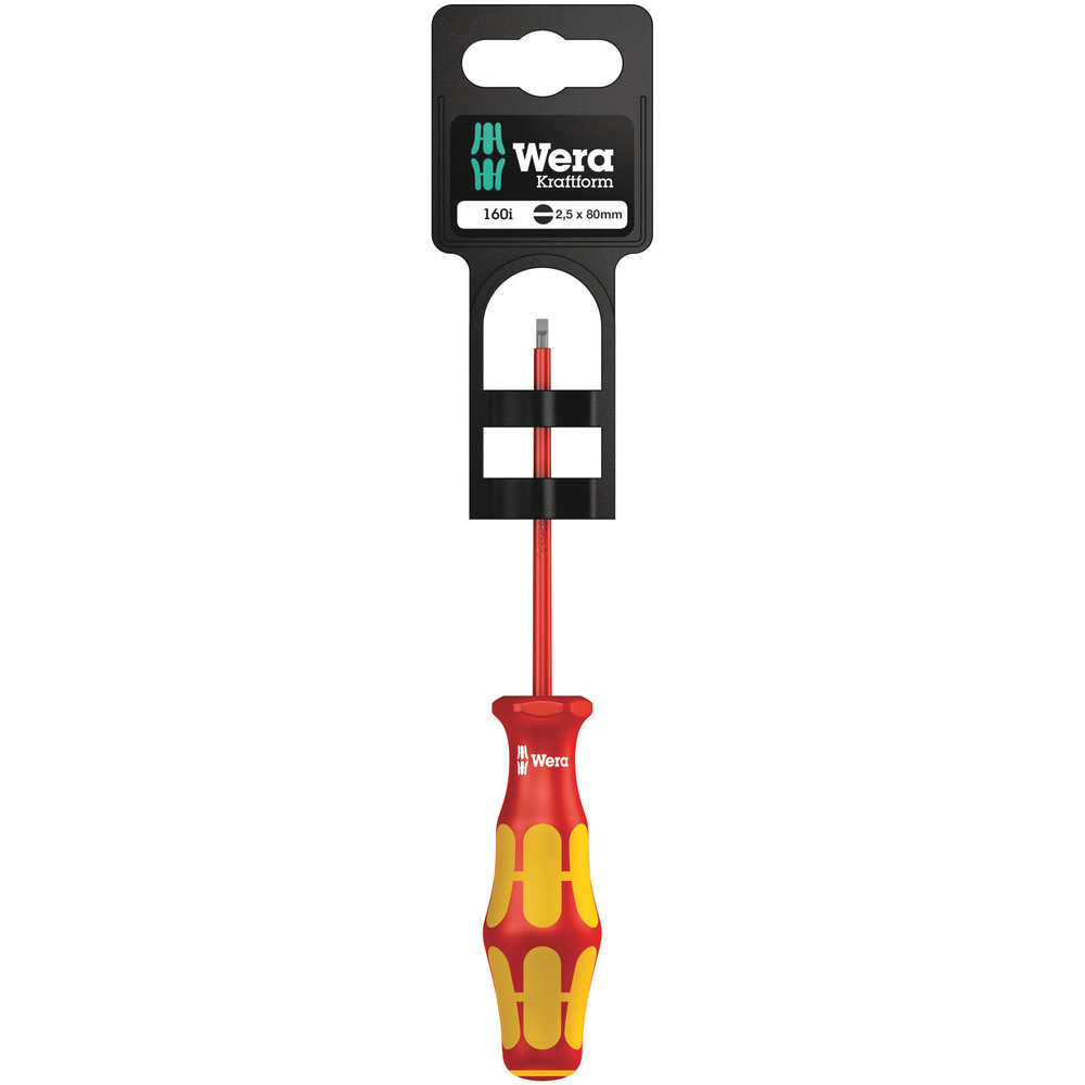 Tournevis isolé pour vis à fente 160 i 0,4 x 2,5 x 80 mm Hang-Tag WERA - 05100000001