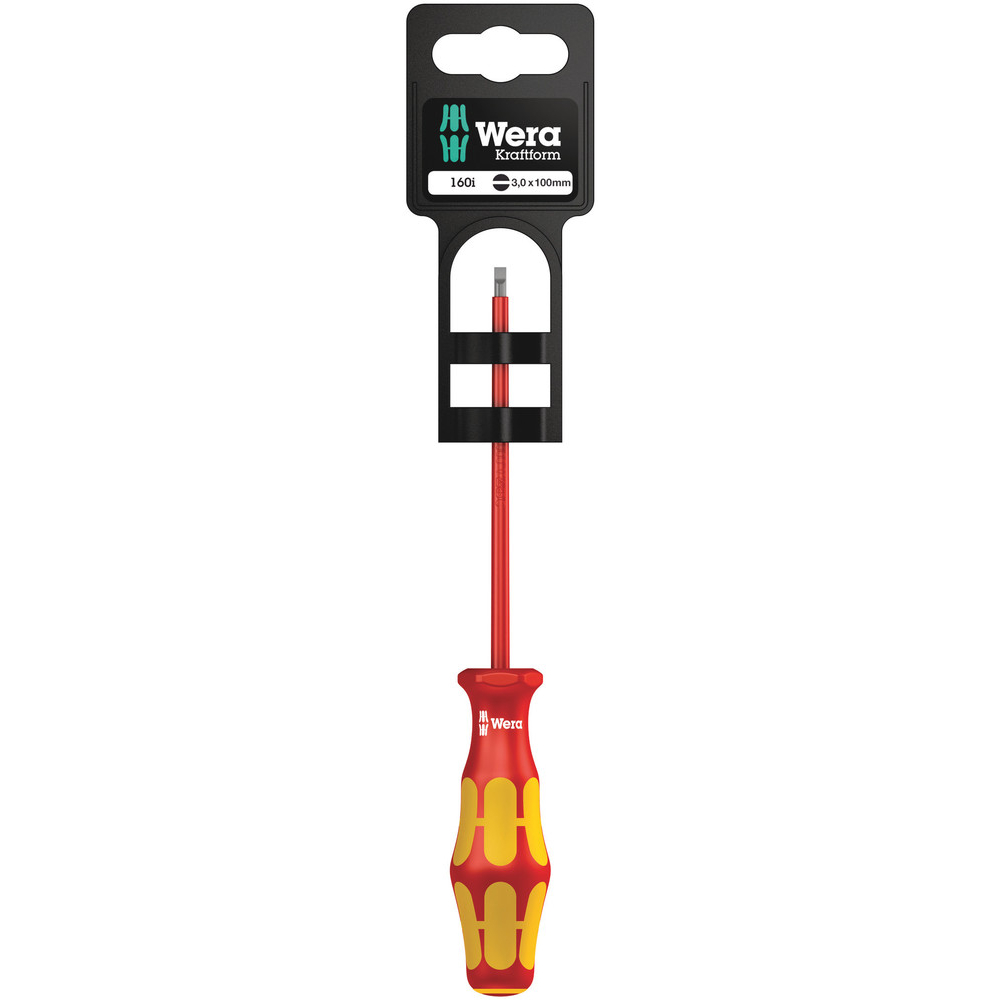 Tournevis isolé pour vis à fente 160 i 0,5 x 3,0 x 100 mm Hang-Tag WERA - 05100001001