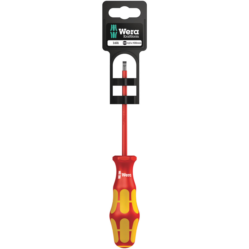 Tournevis isolé pour vis à fente 160 i 0,8 x 4,0 x 100 mm Hang-Tag WERA - 05100003001