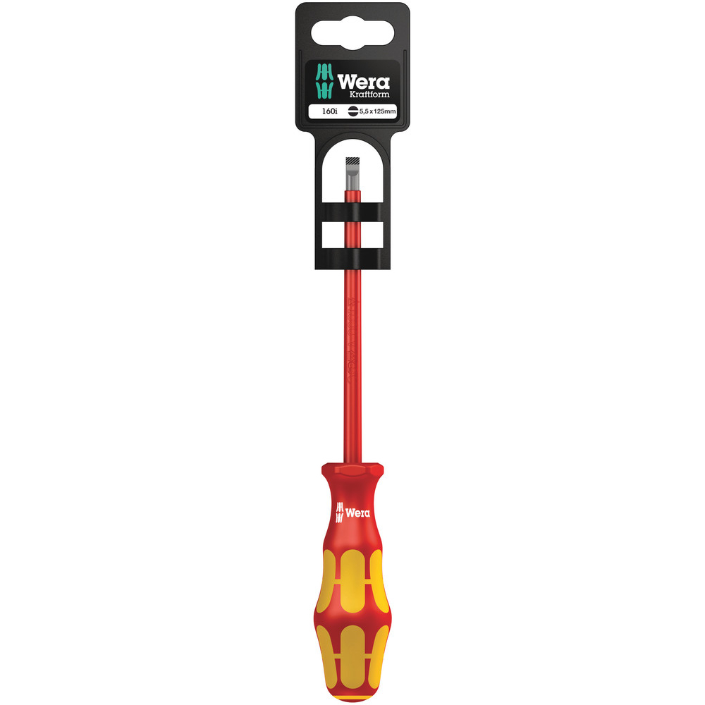 Tournevis isolé pour vis à fente 160 i 1,0 x 5,5 x 125 mm Hang-Tag WERA - 05100004001