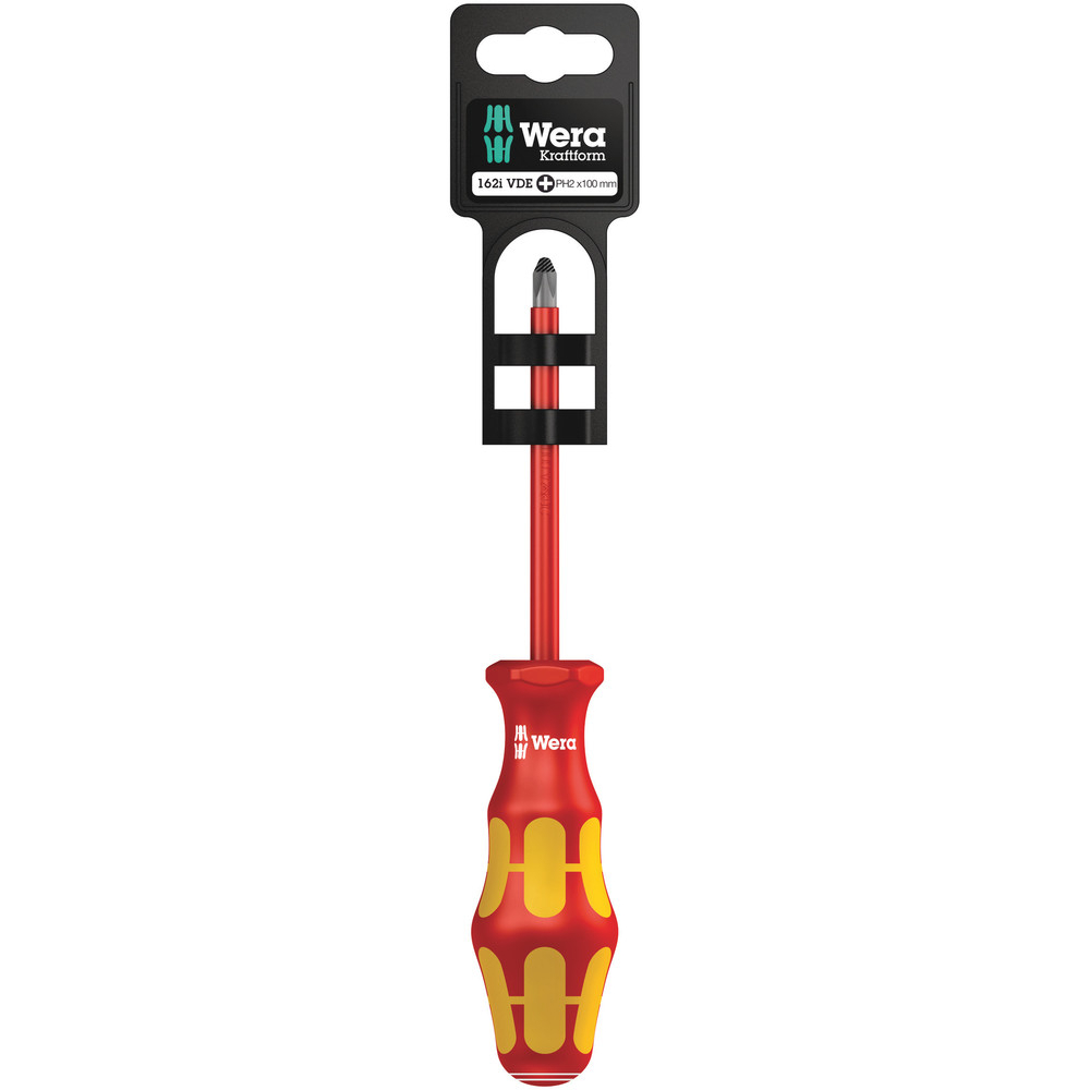 Tournevis isolé pour vis cruciformes PH 162 i PH 2 x 100 mm Hang-Tag WERA - 05100012001