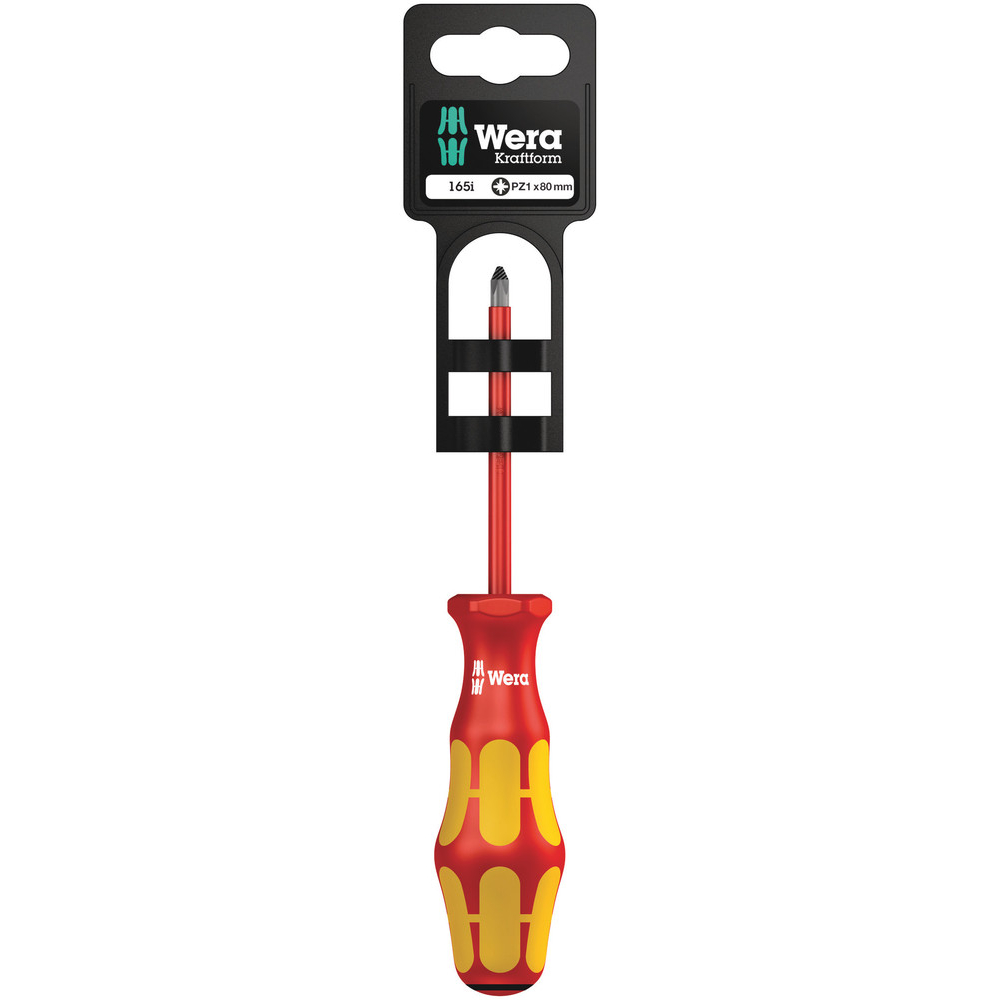 Tournevis isolé pour vis cruciformes PZ 165 i PZ 1 x 80 mm Hang-Tag WERA - 05100015001