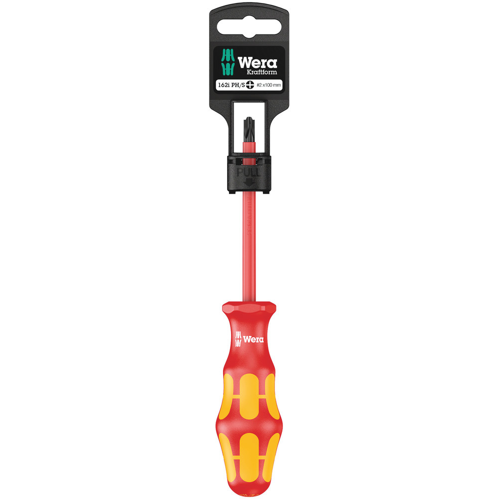 Tournevis isolé pour vis PlusMinus (Phillips/à fente) 162 i PH/S # 2 x 100 mm Hang-Tag WERA - 05100020001