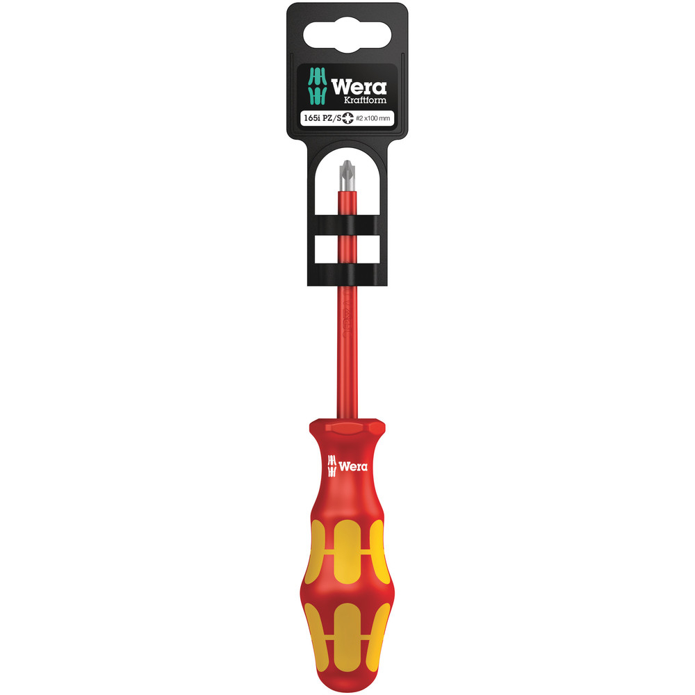 Tournevis isolé pour vis PlusMinus (Pozidriv/à fente) 165 i PZ/S # 2 x 100 mm Hang-Tag WERA - 05100022001