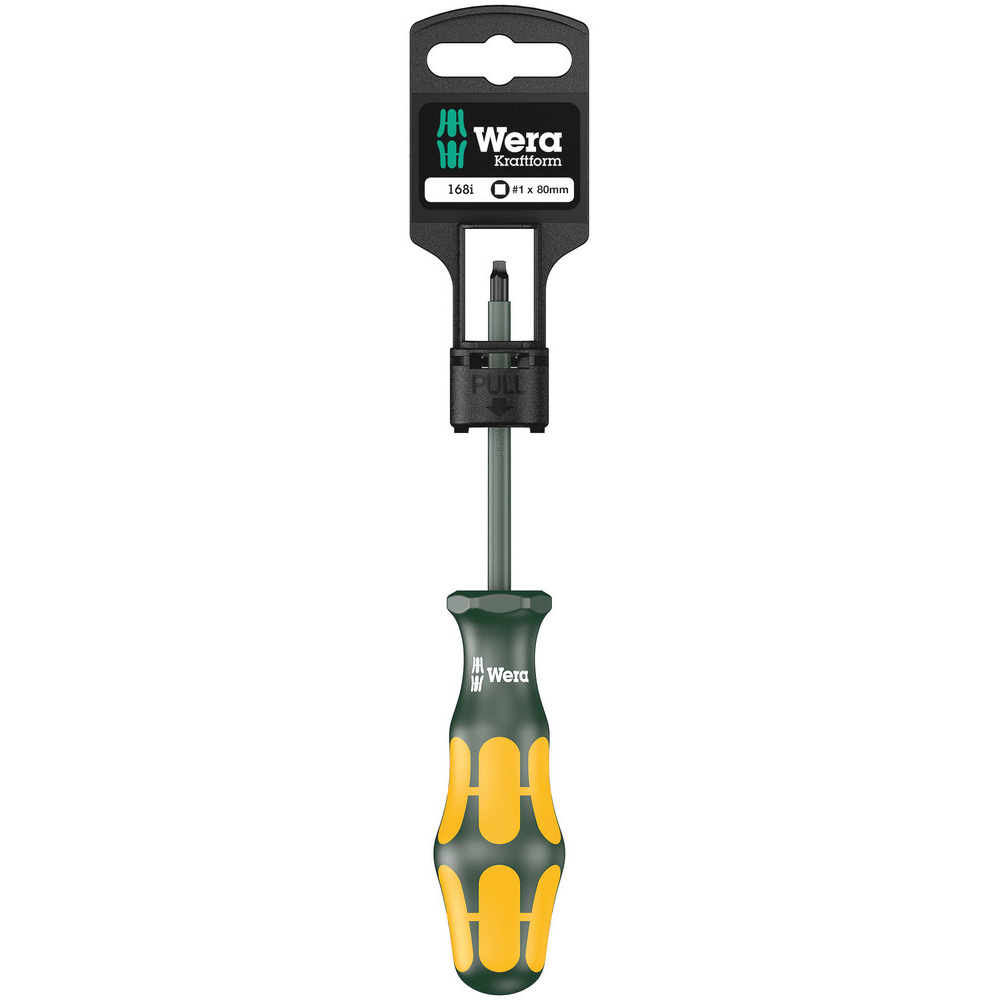 Tournevis isolé pour vis à empreinte carrée 168 i # 1 x 80 mm Hang-Tag WERA - 05100024001