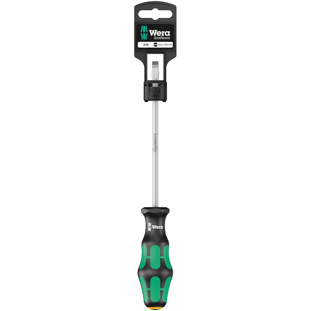 Tournevis pour vis à fent 334 1,2 x 6,5 x 150 mm Hang-Tag WERA - 05100030001