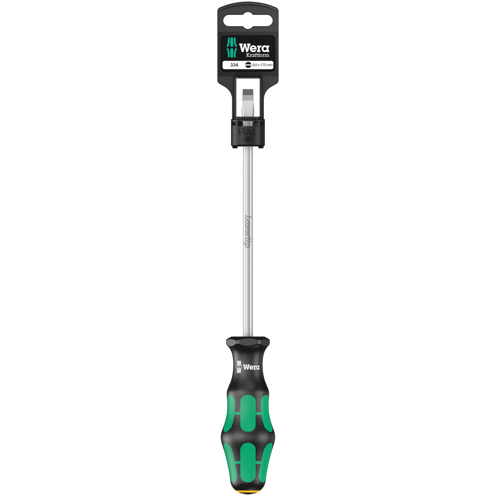 Tournevis pour vis à fent 334 1,2 x 8,0 x 175 mm Hang-Tag WERA - 05100031001