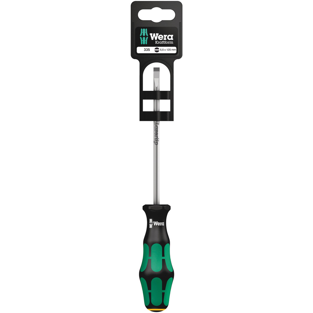 Tournevis pour vis à fente 335 1,0 x 5,5 x 125 mm Hang-Tag WERA - 05100044001