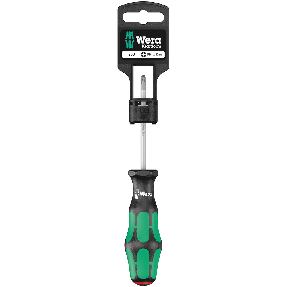 Tournevis pour vis Phillips 350 PH 1 x 80 mm Hang-Tag WERA - 05100051001