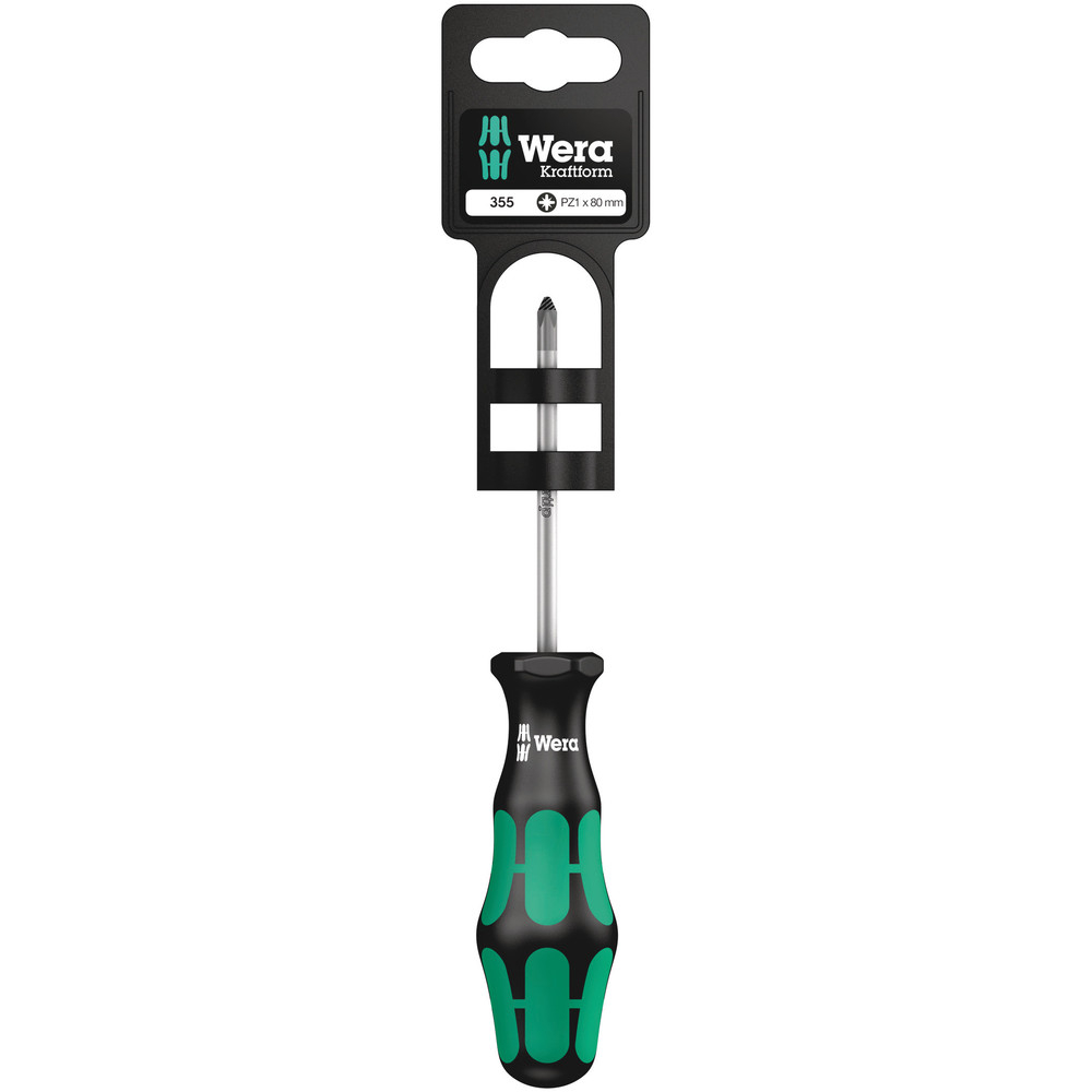 Tournevis pour vis cruciformes PZ 355 PZ 1 x 80 mm Hang-Tag WERA - 05100056001