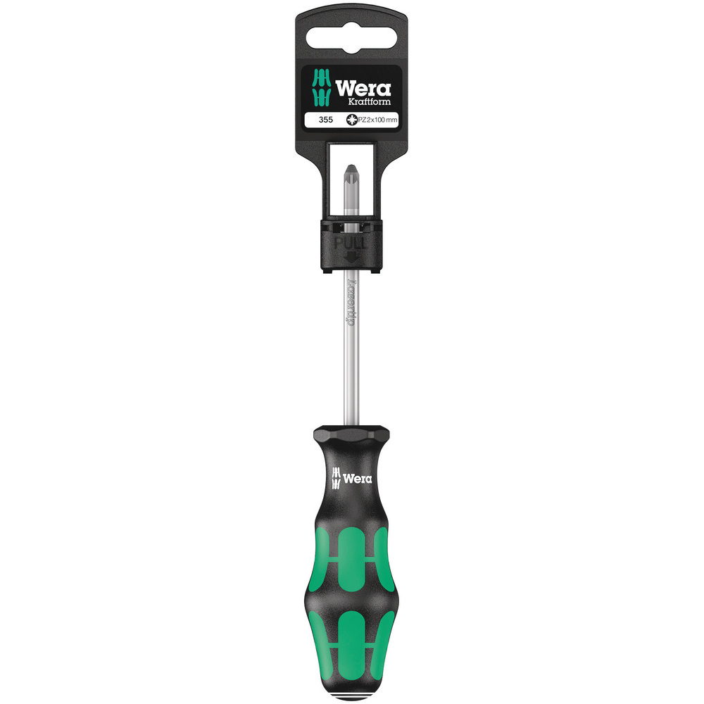 Tournevis pour vis cruciformes PZ 355 PZ 2 x 100 mm Hang-Tag WERA - 05100057001