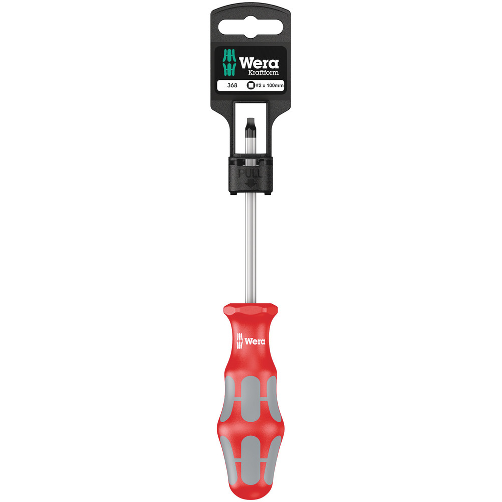 Tournevis pour vis à empreinte carrée 368 # 2 x 100 mm Hang-Tag WERA - 05100071001