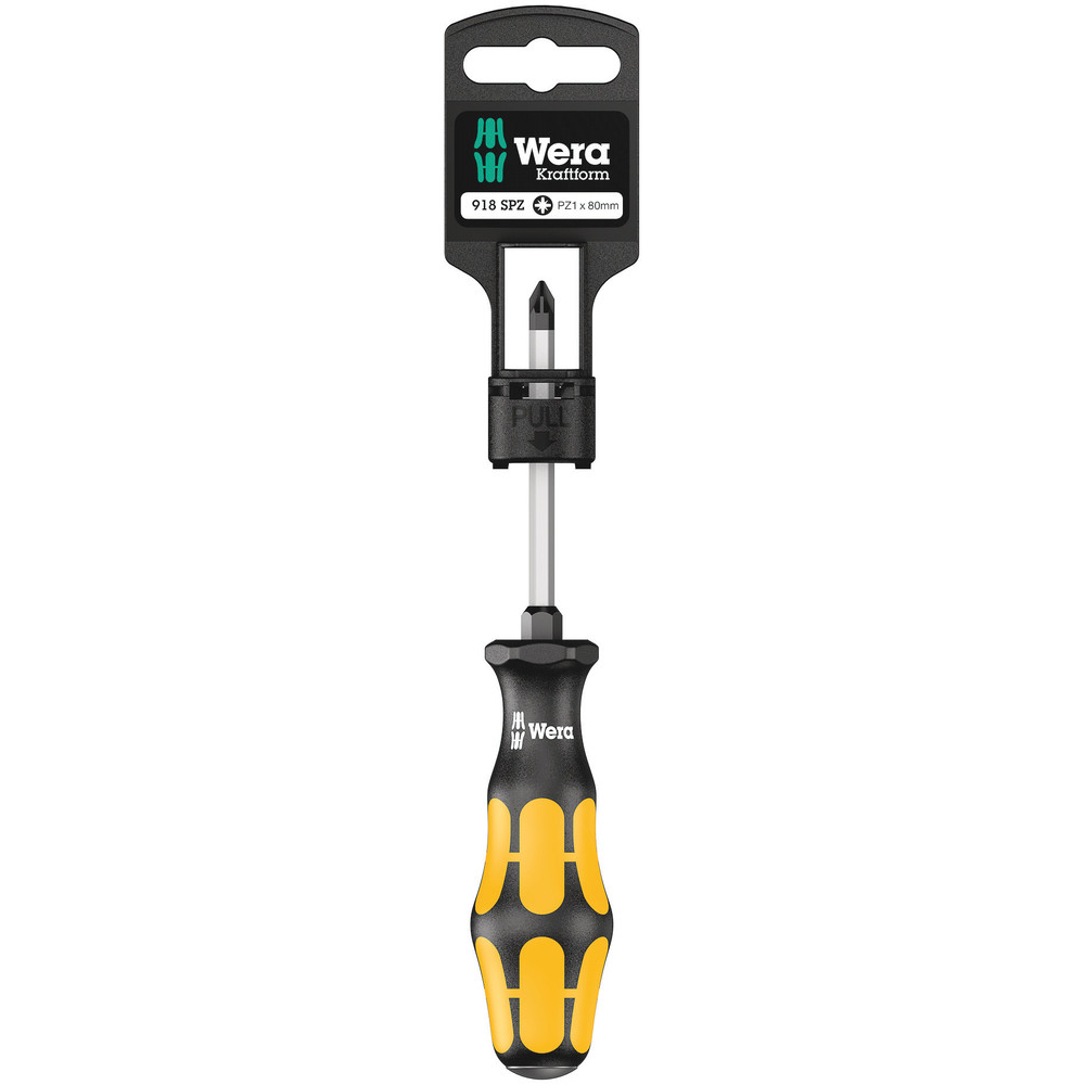 Tournevis pour vis cruciformes PZ 918 SPZ PZ 1 x 80 mm Hang-Tag WERA - 05100080001