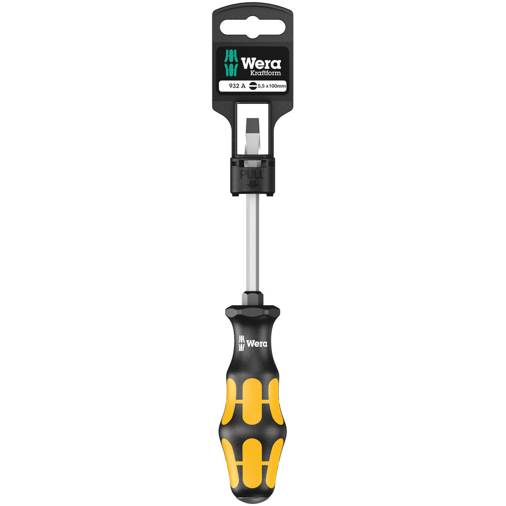 Tournevis pour vis à fente 932 A 1,0 x 5,5 x 100 mm Hang-Tag WERA - 05100085001