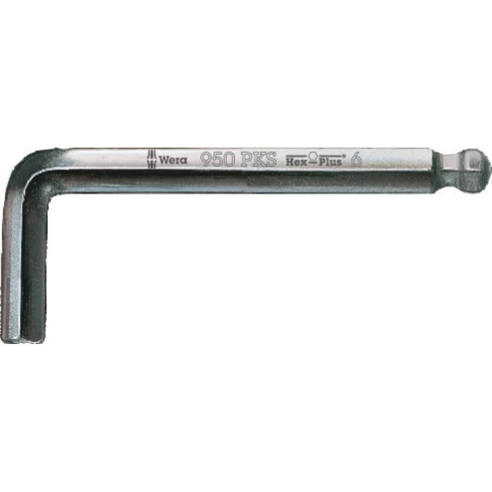 Clés mâles coudées, syst. métrique, chromées 950 PKS Hex-Plus 6,0 WERA - 05133156001