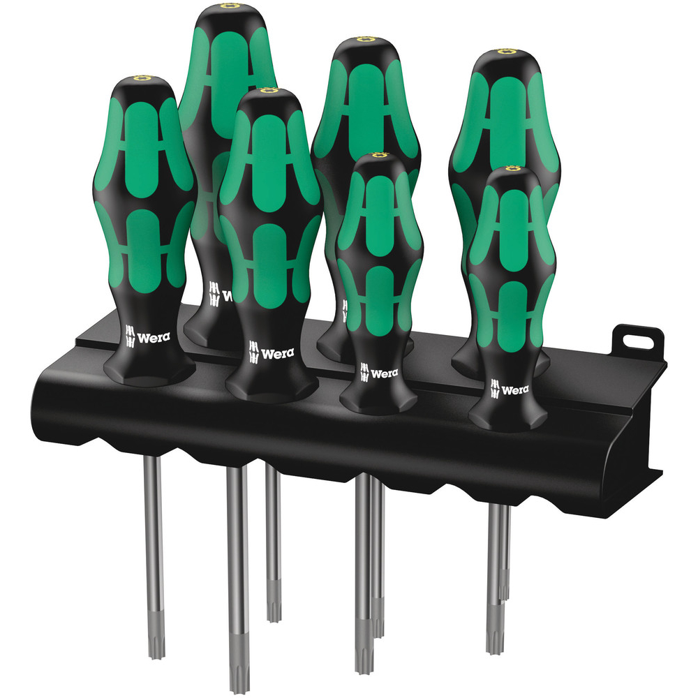 Jeu de tournevis Kraftform Plus avec fonction de retenue + Rack 367/7 TORX HF WERA - 05223161001