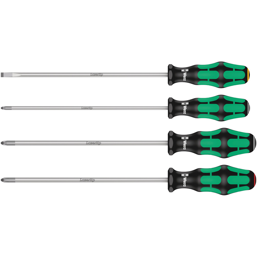 Jeu de tournevis Plus Lasertip à lames extra-longues 200 mm 335/350/355/4 Screwfix WERA - 05347736002