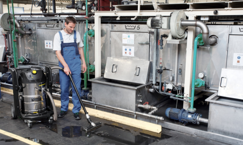 Aspirateur industriel : copeaux, huiles et machines
