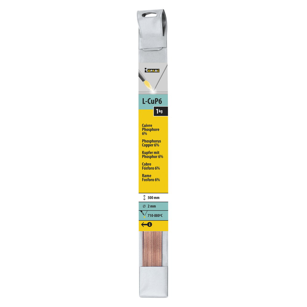 BAGUETTES CUIVRE PHOSPHORE 6% Ø 2mm - L. 500mm - 1kg - Blister - GYS - 047211