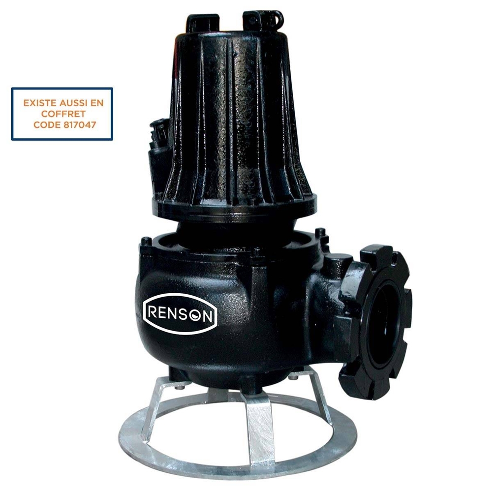 POMPE DE RELEVAGE TRI FONTE  VORTEX 6KW DN100 SUR SOCLE - RENSON - 111051