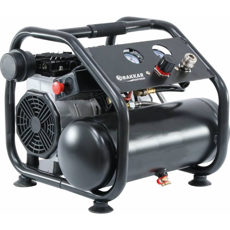 COMPRESSEUR SILENCIEUX 6L 8 BARS 1.5CV - DRAKKAR - 11203