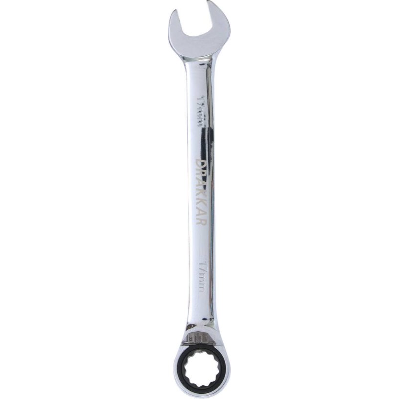 Cle mixte coudee cliquet 17mm 72d/carte dt DRAKKAR TOOLS - 12637