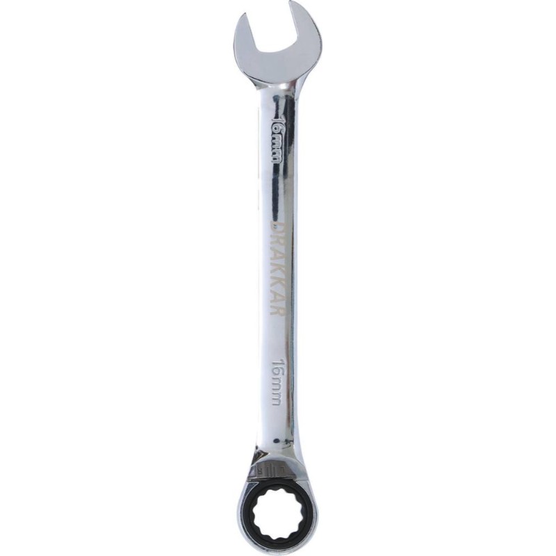 Cle mixte coudee cliquet 16mm 72 dents dt /carte DRAKKAR TOOLS - 12695