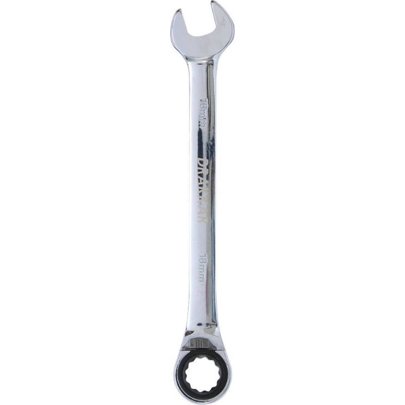 Cle mixte coudee cliquet 18mm 72 dents dt /carte DRAKKAR TOOLS - 12697