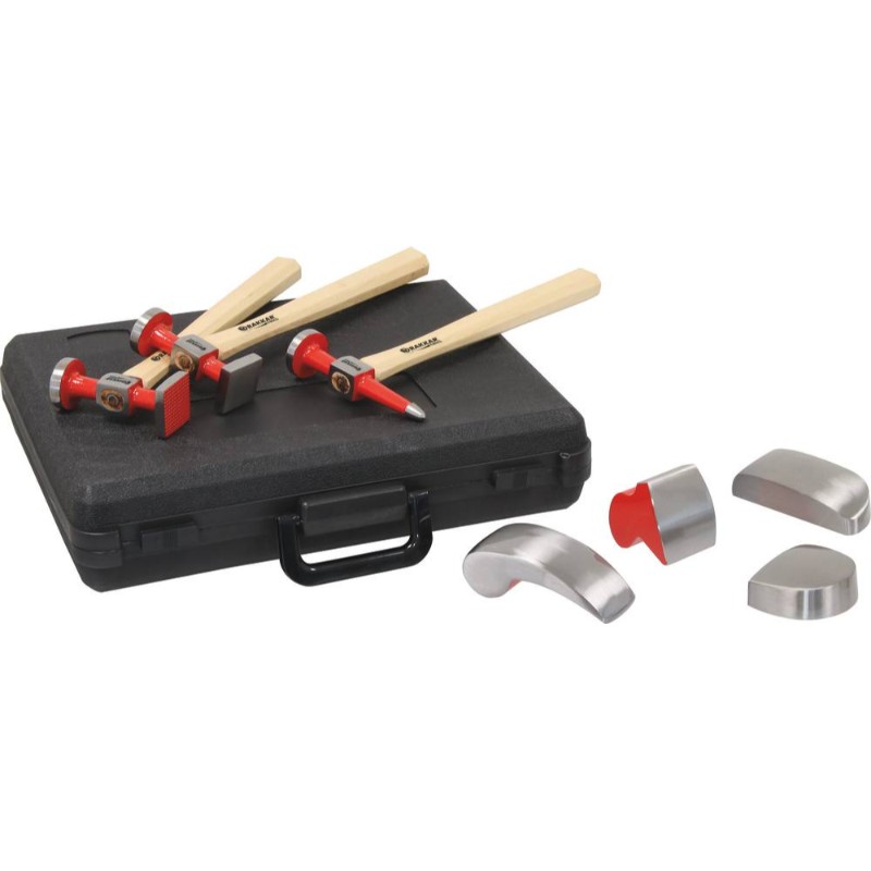 Marteaux et tas de carrossier - mallette de 7 pièces - DRAKKAR - 12804