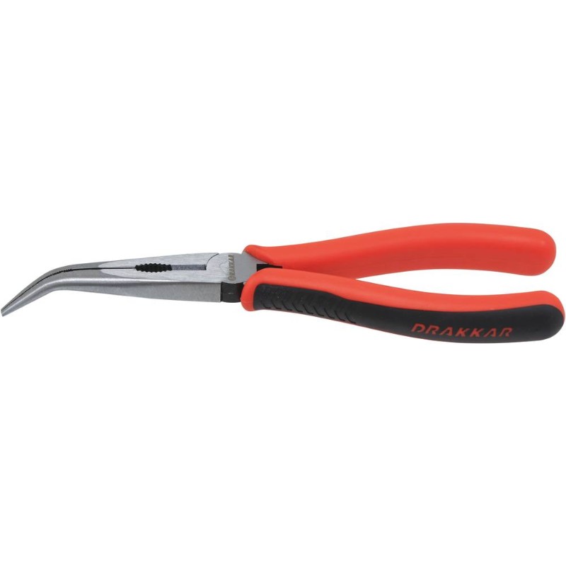 Pince coudee bec 1/2rd noire 200mm/carte dt DRAKKAR TOOLS - 13741