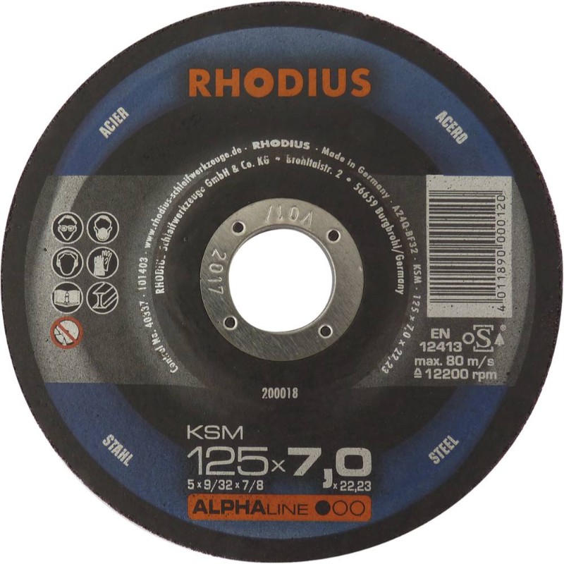 Lot 25 disque à ébarber acier 125x7x22 RHODIUS - 14066