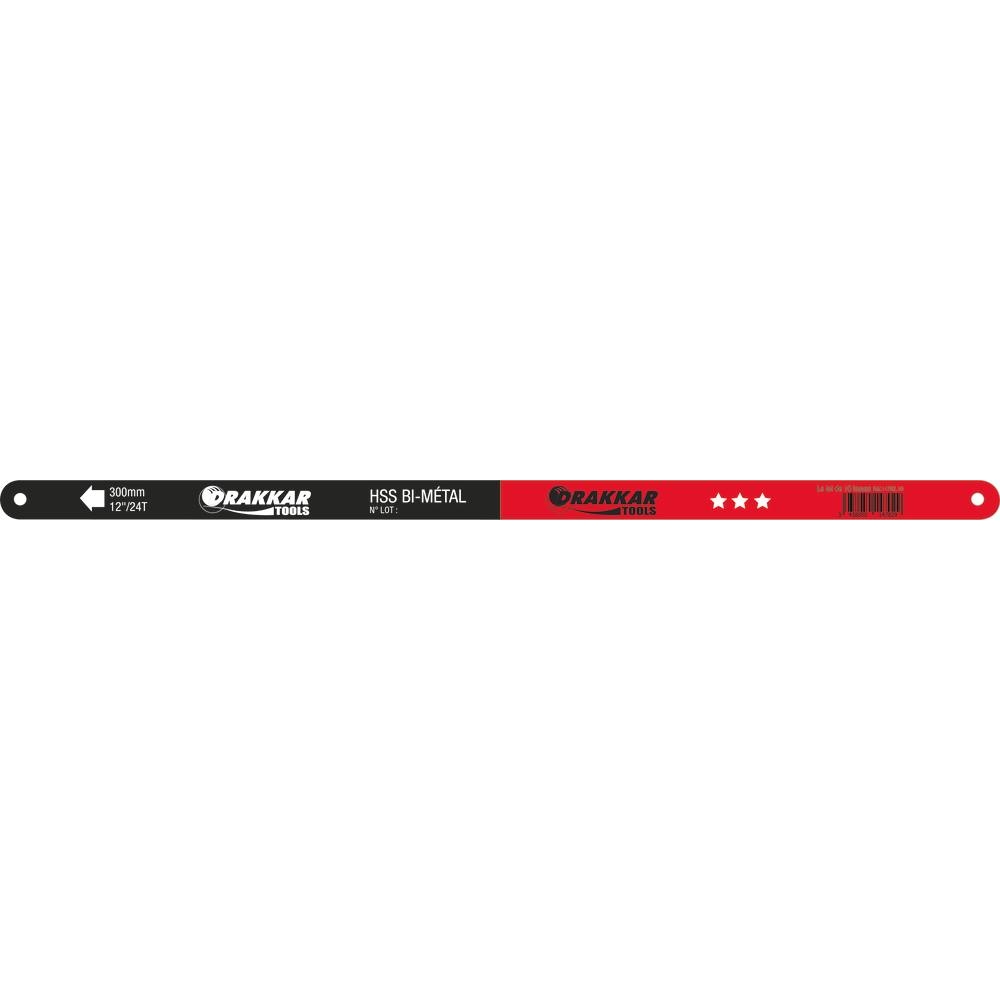 Lame de scie acier rapide bi-métal 10 dents/cm pour inox et acier tendre - Lot de 10 - DRAKKAR TOOLS - 14703.10