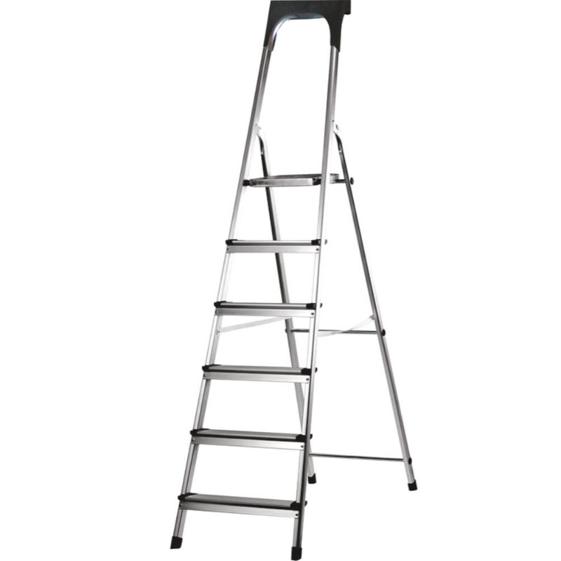 Escabeau alu / acier 6 marches avec porte outils DRAKKAR EQUIPEMENT - 14884
