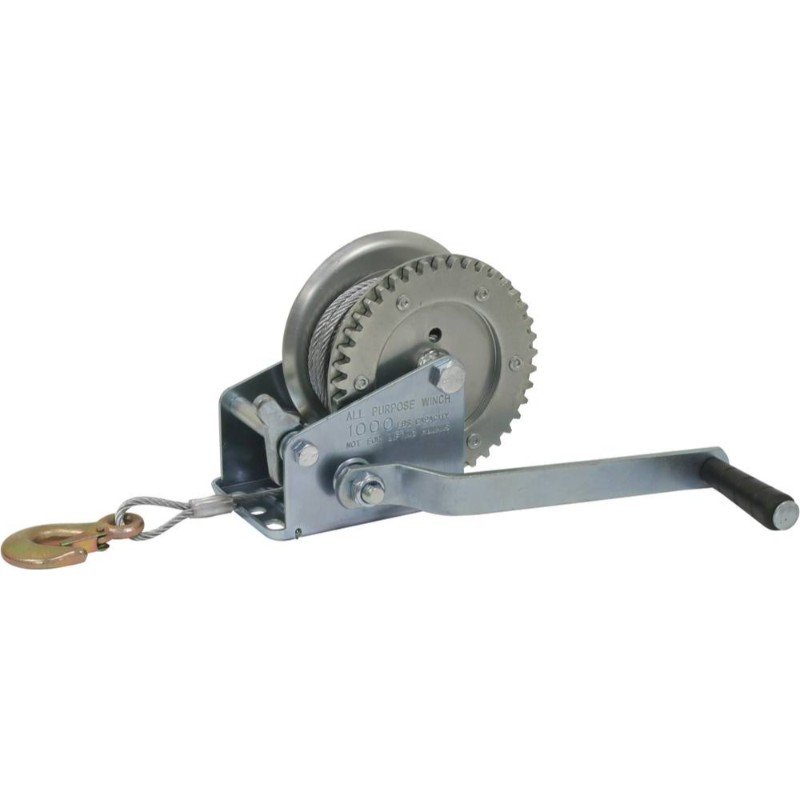 Treuil de traction manuel 450kg avec câble 4,5mm 10m et crochet STILKER - 15412 