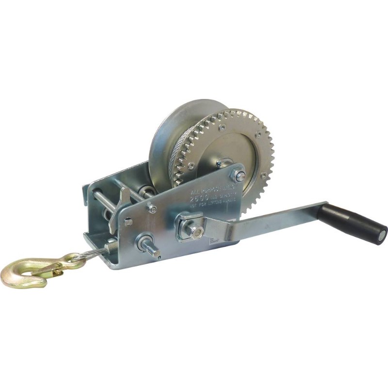 Treuil manuel de traction horizontal 1100kg + cable de 10m+ crochet STILKER - 15413