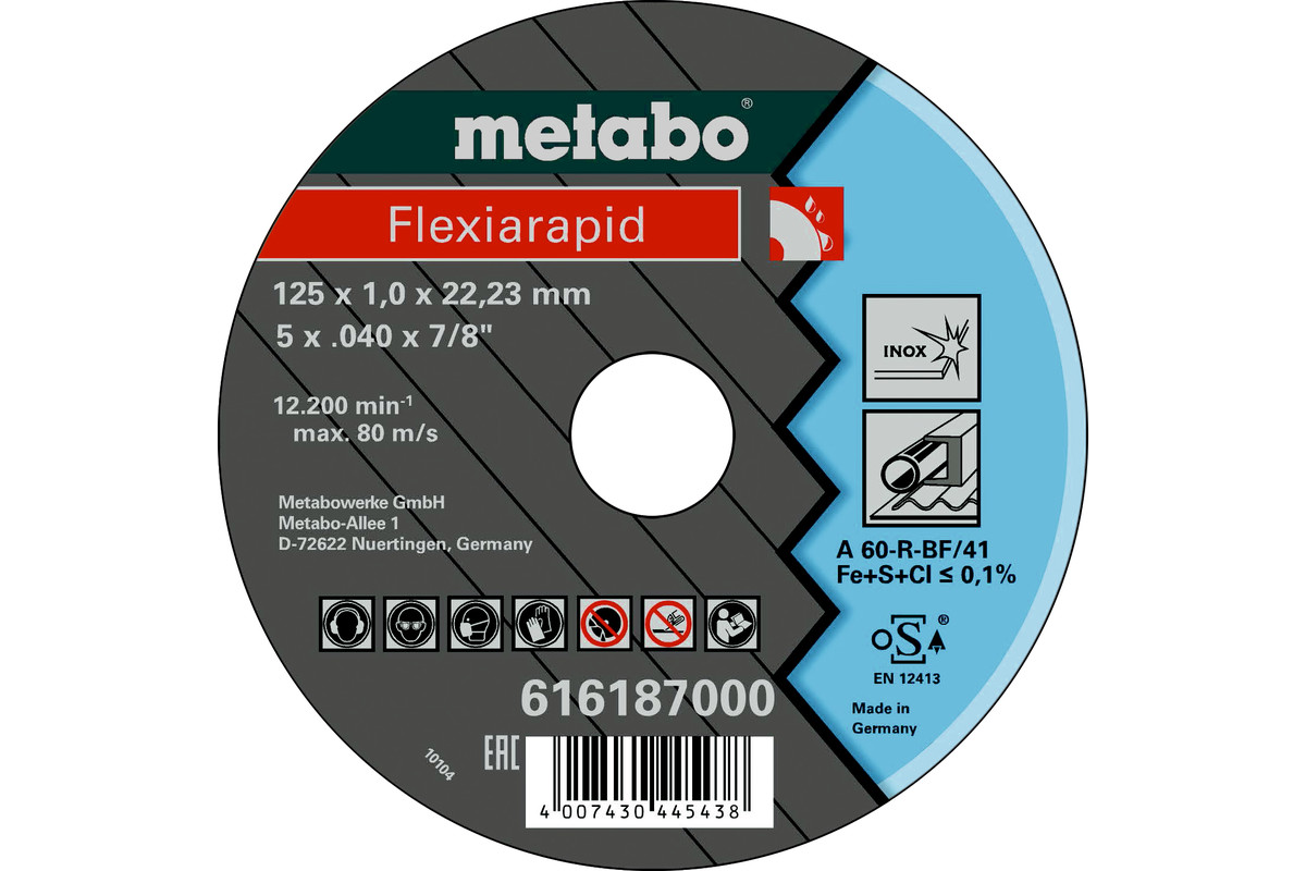 Flexiarapid 12 5 x1,0 x 22,23 inox, TF 41 - METABO - 616187000